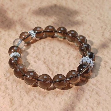 手鍊 手縺 天然茶晶水晶手鏈煙晶氣質玻璃凈體男女飾品轉運禮物手串情侶