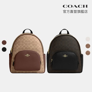 【COACH】COURT 經典LOGO後背包 雙肩包-多色任選(CZ176/CZ771)｜官方直營