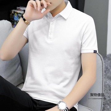 夏季短袖T恤男裝有領保羅翻領POLO衫純色簡約百搭半袖【聚物優品】