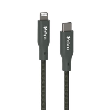 bitro USB-C-Lightning 柔韌編織傳輸快充線  1.2m  松煙灰  1條