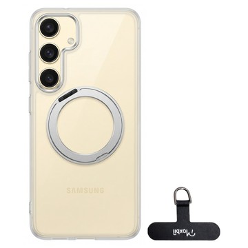 Moxbii YOI 旋轉磁吸支架 + 掛片保護殼  Samsung S24  銀月白 + 航太銀 + 黑色