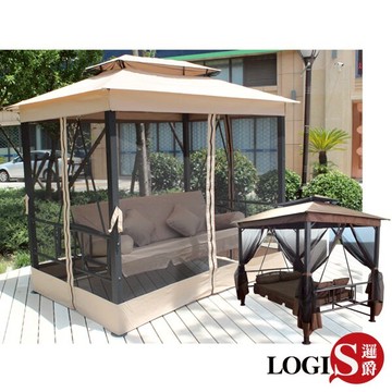 瑪哈陵兩用鞦韆搖床 / 躺椅 休閒椅 戶外吊椅 民宿 遮陽椅庭園椅 涼亭【LOGIS邏爵】【HC-138】