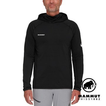 【Mammut 長毛象】Selun FL Sun Hoody Men 機能套頭連帽上衣 黑色 男款 #1016-01420