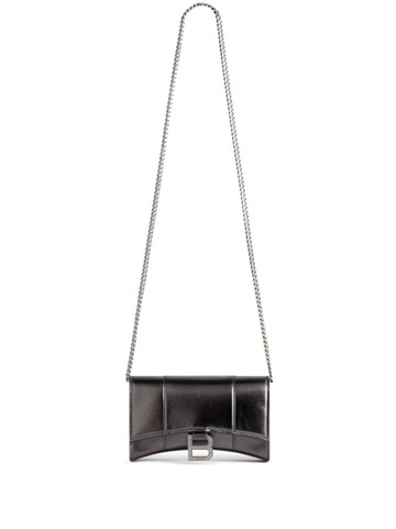 Balenciaga - Hourglass leather wallet - women - CALFSKIN - One Size - Grey