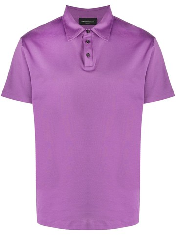 Roberto Collina - short-sleeve cotton polo shirt - men - Cotton - 52 - Purple