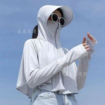 🔥臺灣出貨🔥防曬衣夏季短款寬鬆冰絲面料仿紫外線新款大碼防曬衣女外穿03Qu