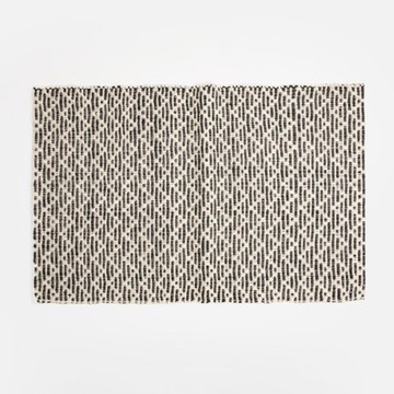 查莉手工編織黃麻玄關墊50x80cm 黑白菱紋