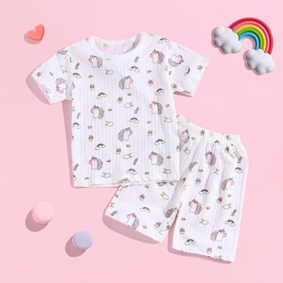 ジェラピケ　希少ユニコーン❤️セットアップ　ルームウェア　パジャマ　上下セット ☆ ユニコーン ☆ 130cm ☆ 子供服 natjlm2259 パジャマ キッズ