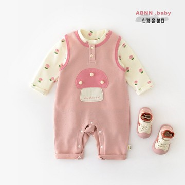 阿寶囡囡秋季新款女童卡通無袖爬服 1-3歲寶寶連身包屁衣53567鑫弘-萌寶童裝可開發票