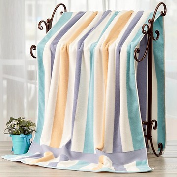 加大號浴巾吸水速干加大加厚100%全棉男女情侶家用歐式彩條裹巾