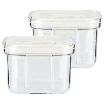 FANCY LIFE 旋轉式密封防潮罐 小款  2 個容器 + 2 個蓋子  2個