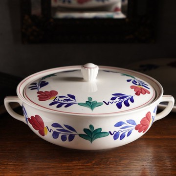 荷蘭Royal Sphinx Boerenbont風格手繪雙耳湯盅/古董/老物