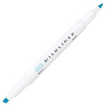 斑馬ZEBRA MILDLINER雙頭柔性螢光筆/WKT7-MBL/藍/圓尖+斜尖