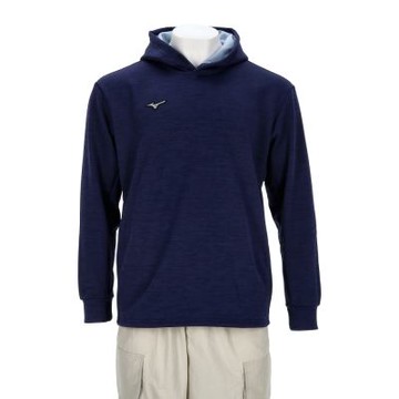 Mizuno 男款 藍色 帽T 內刷毛保暖 棒球連帽 運動 休閒 長袖 12TCCL3114