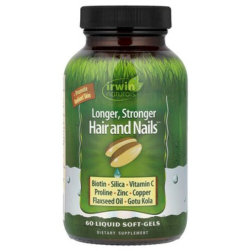 Irwin Naturals, 更長、更強健的頭髮和指甲™，60 粒液體軟膠囊
