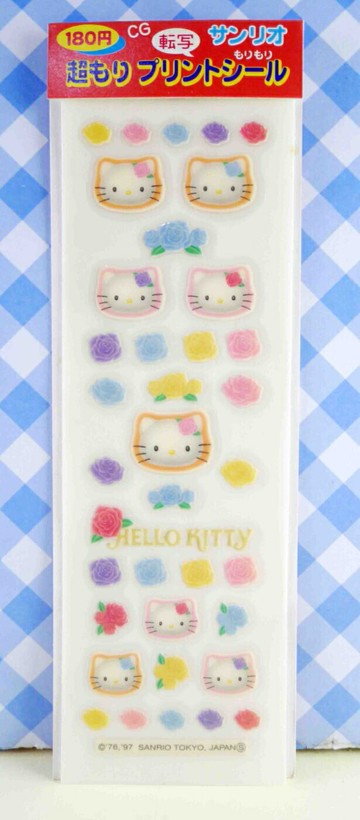 【震撼精品百貨】Hello Kitty 凱蒂貓 KITTY貼紙-轉印貼紙-玫瑰 震撼日式精品百貨