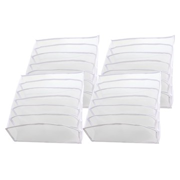 WARM HOUSE DECOR 暖&和家居 抽屜式衣物收納盒 尼龍材質  透明色 + 白色  4個