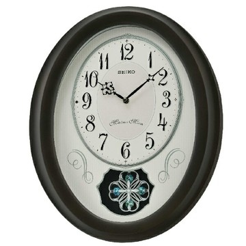 seiko SK037 精工鐘 (QXM606N) 宮廷風木質低調橢圓形音樂鐘/42.7X35.2X8.5公分｜樂天全館特惠中★指定刷卡回饋10%