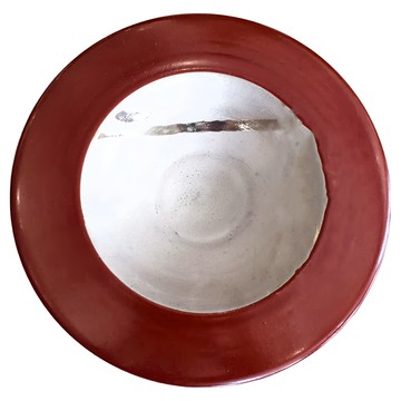 向付-日本制 滿水容量: 100mL 陶瓷材質  18.5 x 3cm  朱釉銀彩  1個