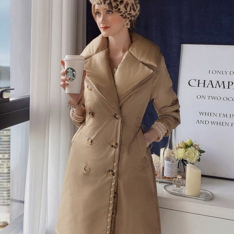 ダウンコート テーラードカラー スタッズ Aライン ミディアム ダウンコート ベージュ キャメル アウター コート ダウン 女優 お嬢様 大人 Dt1 通販 Lineポイント最大0 5 Get Lineショッピング