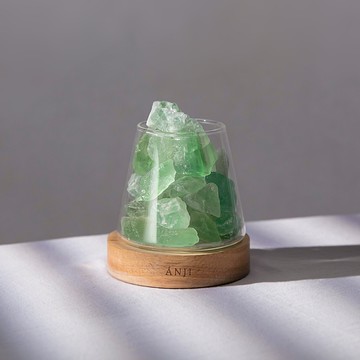 【ANJI】綠水晶香氛岩燈 | 財富 X 人際 送小蒼蘭 擴香燈 鹽燈 礦石 開運 招財 燈 夜燈 床頭燈 擴香 禮物