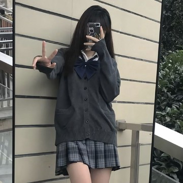 開衫毛衣jk制服學生日系學院風寬鬆外套百搭春秋季男女時尚針織衫 萬用 針織 毛衣外套 日韓學生制服毛衣薄款 輕音少女 黑