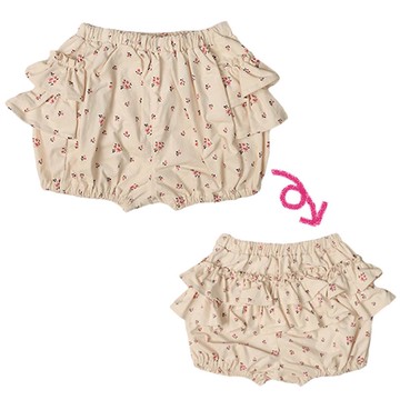 akachan honpo - 短褲-臀部荷葉邊-米白色