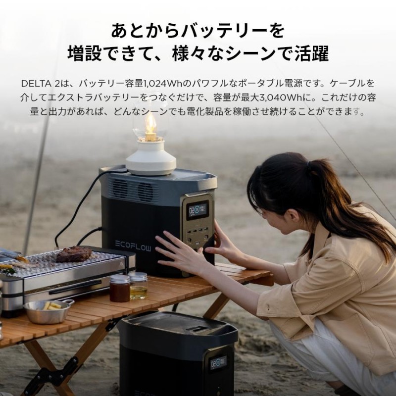 ポータブル電源 ソーラーパネル セット リン酸鉄 大容量 DELTA 2 +