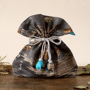 古董和服 招財束口袋 中尺寸