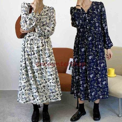 シャツワンピース ロング丈 秋 レディース ワンピース 長袖 Vネック スリット aラインワンピース ゆったり   カジュアル シンプル 上品 通勤 30代 40代