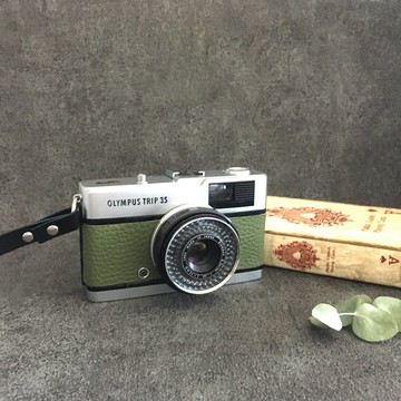 Olympus TRIP 35 底片相機  抹茶綠真皮 整修完成 附底片
