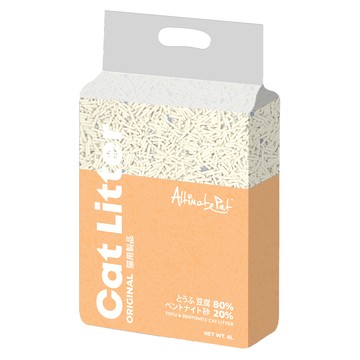Altimate Pet 粉安心雙效豆腐礦砂 6L 80%+20%膨潤土  原味  1包