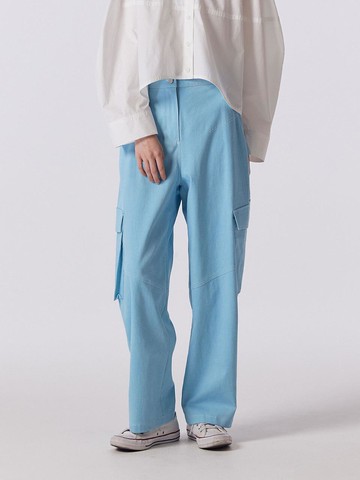 Baggy Multiple Pocket Cargo Pants [Sky Blue]