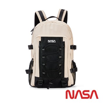NASA SPACE 山形機能抽繩雙肩後背包-月光米 NA20009