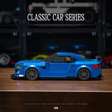 小角度JD076男拼裝moc磚塊八格車speed系列積木賽車模型跨境玩具