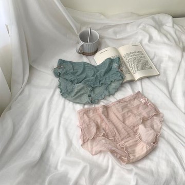 胖mm中腰內褲200斤透氣網紗蕾絲