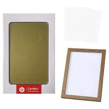 不髒手寵物嬰兒手印足跡印台 環保油墨 附相框和卡紙  金色  印台9.5 x 5.7cm 紙卡12.5 x 8cm 相框10.9 x 14.7 x 1.2cm  1組