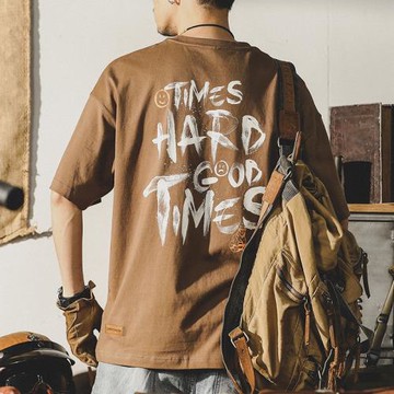 【清倉】男士短袖t恤2025新款夏季寬松美式休閑純棉圓領半袖體恤