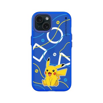 iPhone 15 Clear 激光藍 - 寶可夢 Pokemon - 幾何系列-皮卡丘