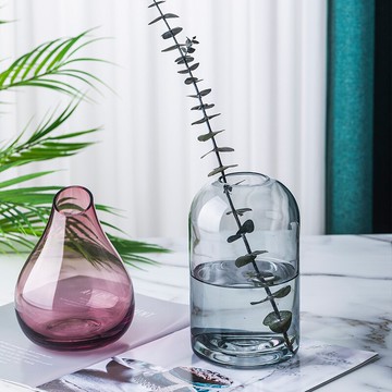 創意幾何玻璃花瓶擺件透明水培插花瓶北歐客廳創意簡約裝飾品輕奢