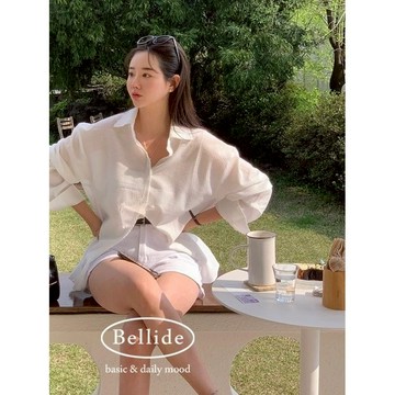 Codibook｜韓國 BEIDELLI 仙女泡泡紗寬鬆條紋襯衫［預購］襯衫 女裝