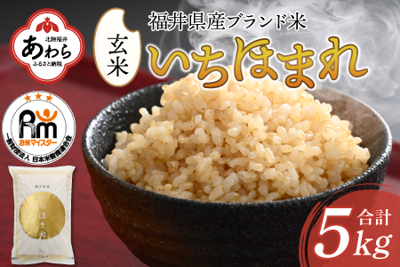 いちほまれ 玄米 5kg×1袋《新鮮な高品質米をお届け！》／ 福井県産 ブランド米 ご飯