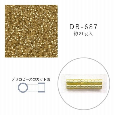 MIYUKI デリカビーズ DB-687 半ツヤ消 金茶銀引着色 20g メール便/宅配便可 db-687-20g
