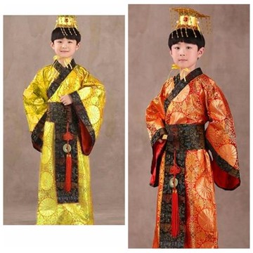 兒童古裝男唐朝太子漢朝皇帝皇上表演服裝龍袍漢服陛下大王演出服