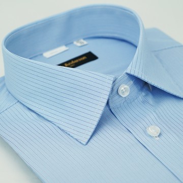 【金安德森】藍色條紋窄版襯衫-短袖