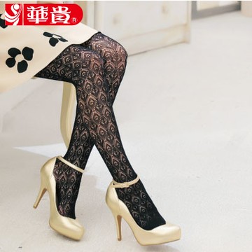 華貴絲襪-保暖菱格紋造型彈性褲襪(5689-2)