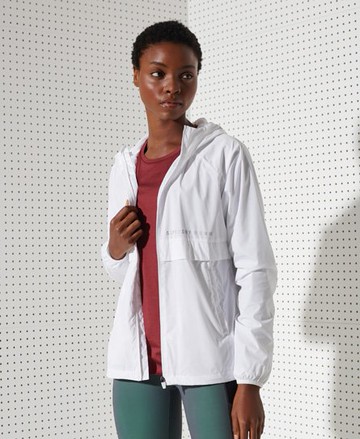 Superdry Women's Women's Sport Packable Jacket White / Optic - Size: 6 Size: 2