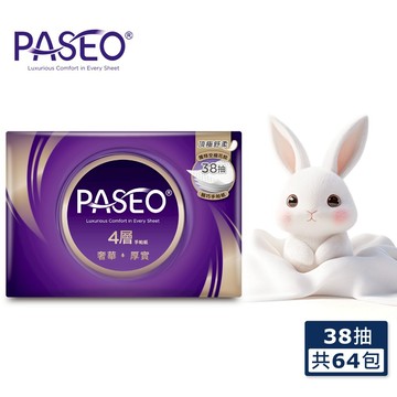 PASEO 4層精巧手帕紙PEFC(38抽x8包x8袋)/箱
