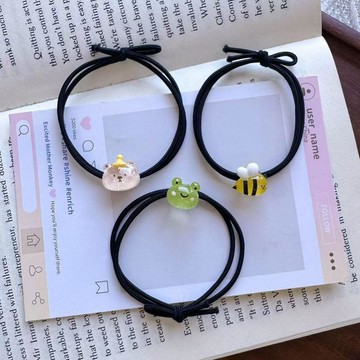 臺灣出貨✈️【可開發票】可愛冰透小熊髮圈發繩甜美少女頭繩情侶皮筋閨蜜髮飾男友森系卡通