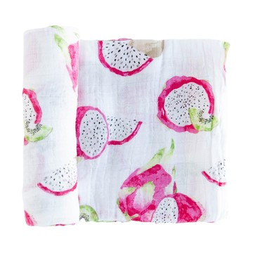 little unicorn 純棉紗布巾 柔軟透氣  120 x 120cm  火龍果